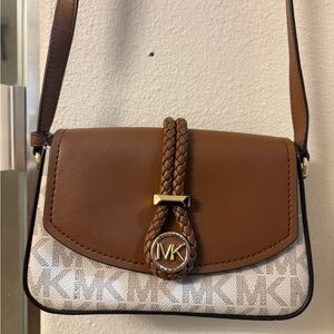 Michael Kors Tan and Cream Crossbody Bag